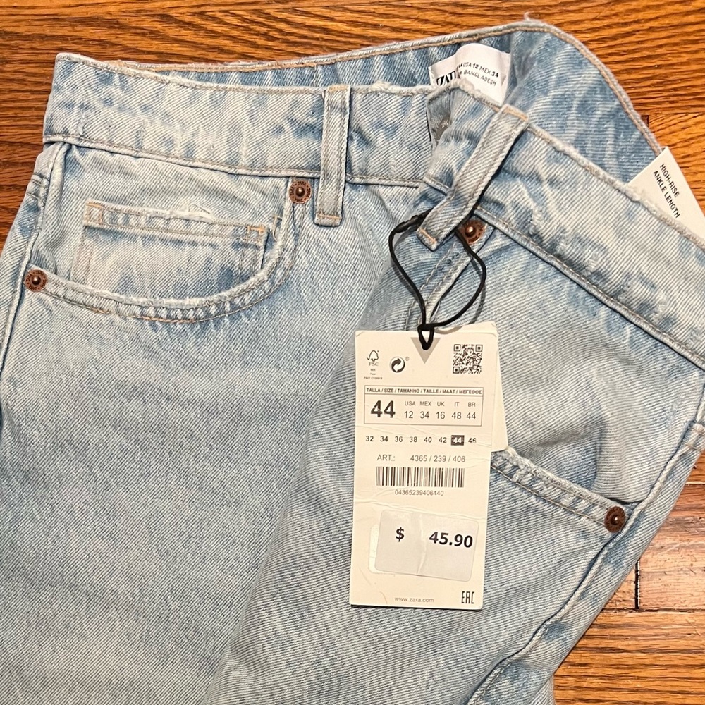 Zara size 12 brand new mom jeans